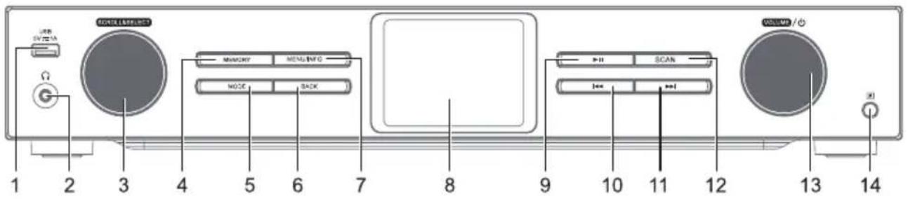 Auna iTuner 320 BT - Partefrontal - 1