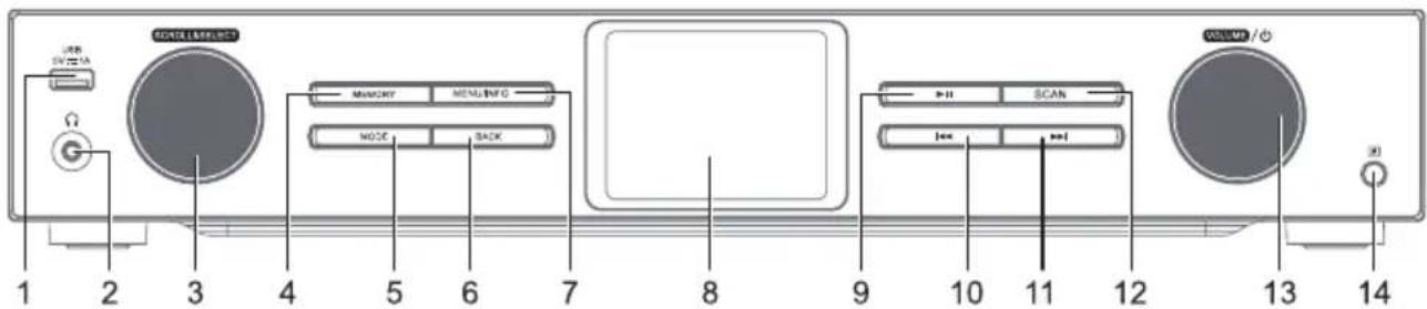 Auna iTuner 320 BT - Lato anteriore - 1