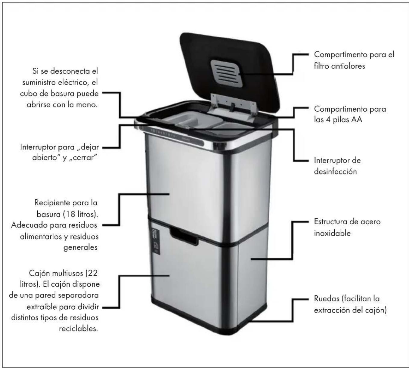 Klarstein Touchless Ultraclean - VISTA GENERAL DEL APARATO - 1