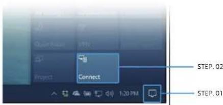 SAMSUNG LH75WMAWLGC - Connexion à l'aide de la fonction Wireless Display - 1
