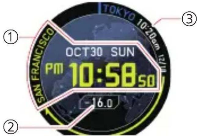 CASIO Pro Trek Smart WSDF10 - Heure du monde - 1