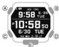 CASIO GShock GBX100 - Réglage de la ville pour l'heure mondiale - 3