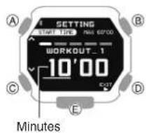 CASIO GShock GBX100 - Réglage de l'heure de départ de la minuterie - 3
