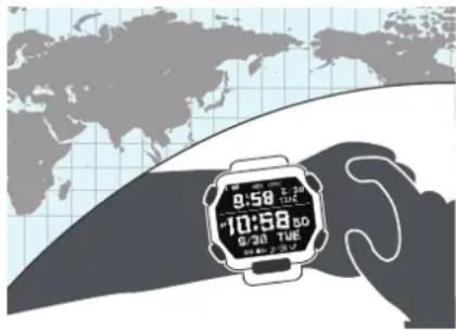 CASIO GShock GBX100 - Configuration du réglage de l'heure mondiale - 1