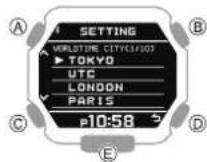 CASIO GShock GBX100 - Réglage de la ville pour l'heure mondiale - 2