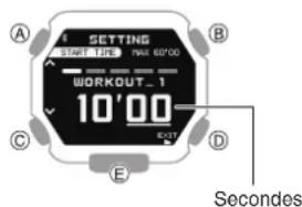 CASIO GShock GBX100 - Configuration des réglages de la minuterie programmable - 4