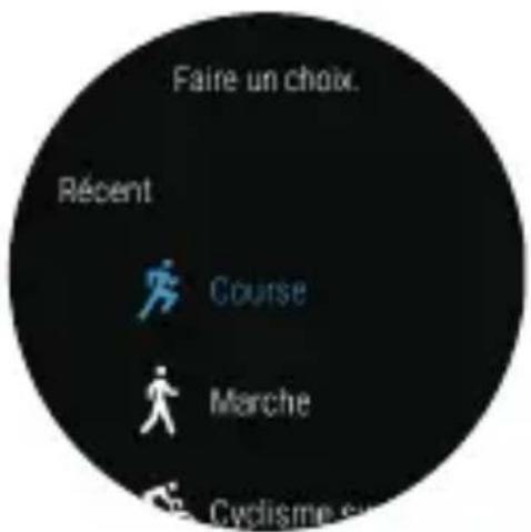 CASIO GShock GSWH1000 - Appuyez sur le bouton APP (bouton inférieur) pour faire apparaitre l'écran de selection des activités. - 1