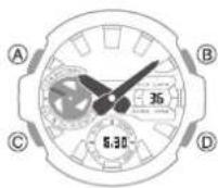 CASIO GShock GSTB400 - Mouvement des aiguilles et indications - 1