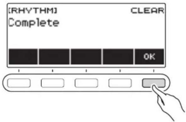 CASIO CTS400 - Quand « Complete » apparaît sur l'affichage, appuyez sur OK. - 1