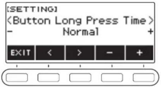 CASIO CTS400 - Utilisez < et > pour sélectionner « Button Long Press Time ». - 1