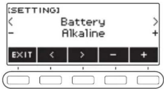 CASIO CTS400 - Utilisez < et > pour sélectionner « Battery ». - 1