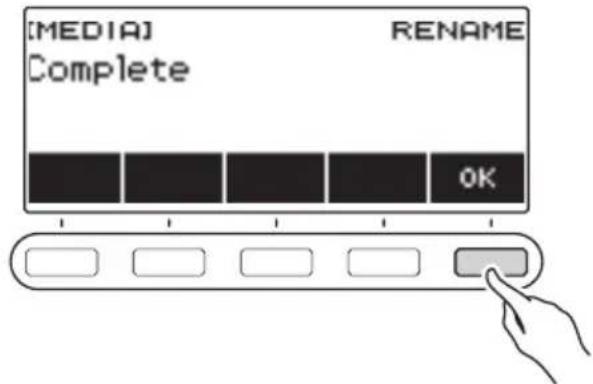 CASIO CTS400 - 13.Quand « Complete » apparaît sur l'affichage, appuyez sur OK. - 1