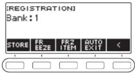CASIO CTS400 - Utilisez > pour sélectionner le menu à 5 boutons qui comprend FREEZE. - 1