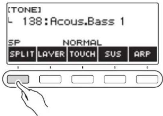 CASIO CTS400 - Appuyez sur SPLIT. - 1