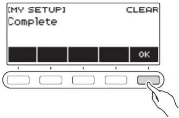 CASIO CTS400 - Quand « Complete » apparaît sur l'affichage, appuyez sur OK. - 1
