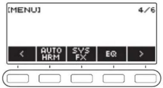 CASIO CTS400 - Utilisez < et > pour sélectionner le menu à 5 boutons qui comprend SYS FX. - 1