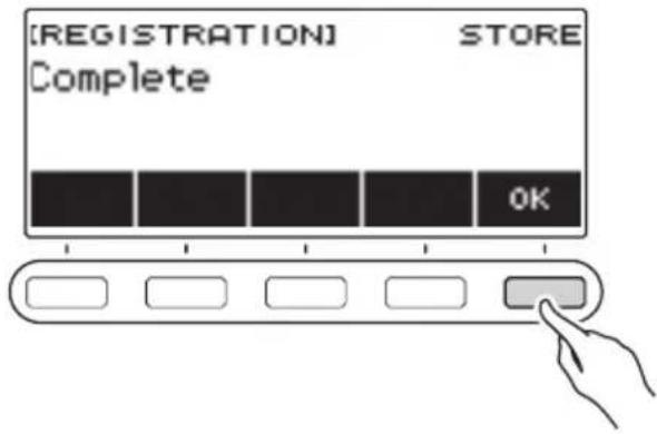 CASIO CTS400 - Quand « Complete » apparaît sur l'affichage, appuyez sur OK. - 1