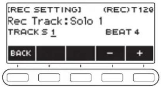 CASIO CTS400 - Tournez le cadran pour sélectionner la piste de destination d'enregistrement. - 1