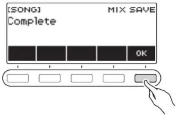 CASIO CTS400 - 10.Quand « Complete » apparaît sur l'affichage, appuyez sur OK. - 1