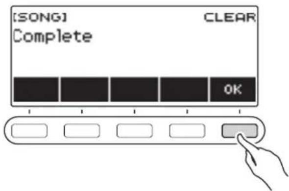 CASIO CTS400 - Quand « Complete » apparaît sur l'affichage, appuyez sur OK. - 1
