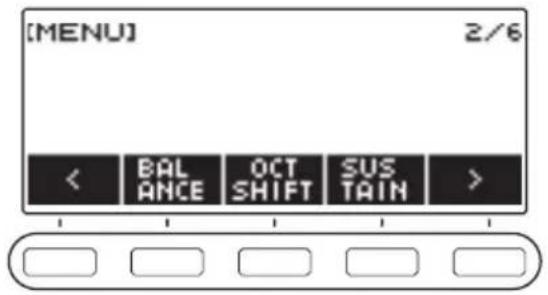 CASIO CTS400 - Utilisez < et > pour sélectionner le menu à 5 boutons qui comprend BALANCE. - 1