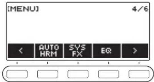 CASIO CTS400 - Utilisez < et > pour sélectionner le menu à 5 boutons qui comprend SYS FX. - 1