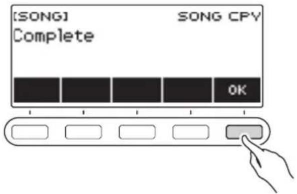 CASIO CTS400 - Quand « Complete » apparaît sur l'affichage, appuyez sur OK. - 1