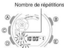 CASIO GShock GBA900 - Réglage de l'heure de départ de la minuterie - 1