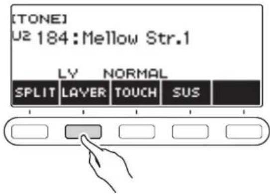 CASIO LKS450 - Appuyez sur LAYER. - 1