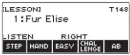 CASIO LKS450 - Utilisez HAND pour sélectionner la main que vous souhaitez jouer. - 1