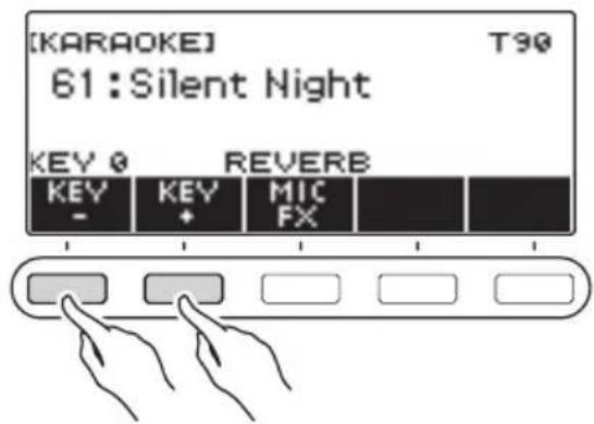 CASIO LKS450 - Si vous le souhaitez utilisez KEY- et KEY+ pour changer la clé de la chanson. - 1