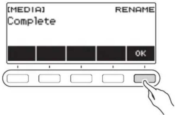 CASIO LKS450 - 13.Quand « Complete » apparaît sur l'affichage, appuyez sur OK. - 1