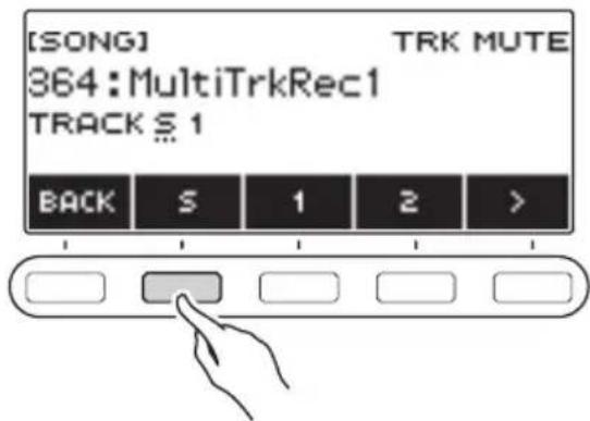 CASIO LKS450 - Appuyez sur le bouton correspondant au numéro de la piste que vous souhaitez mettre en sourdine. - 1