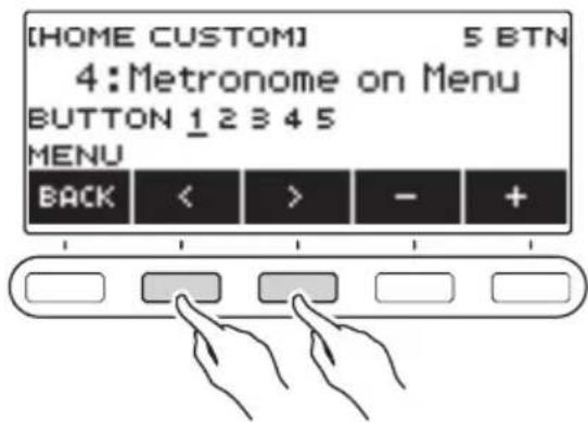CASIO LKS450 - Utilisez < et > pour sélectionner le bouton correspondant à la fonction que vous souhaitez changer. - 1