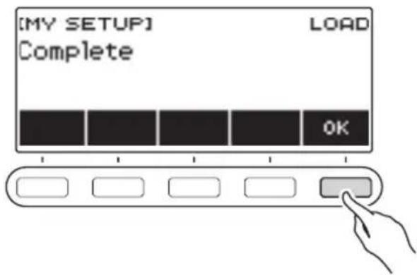 CASIO LKS450 - Quand « Complete » apparaît sur l'affichage, appuyez sur OK. - 1