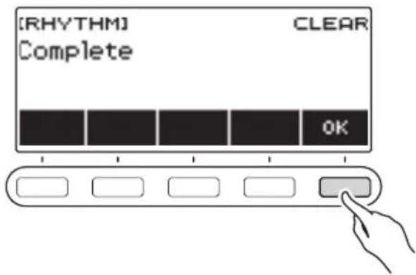 CASIO LKS450 - Quand « Complete » apparaît sur l'affichage, appuyez sur OK. - 1