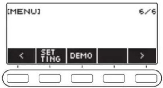 CASIO LKS450 - Utilisez < et > pour sélectionner le menu à 5 boutons qui comprend SETTING. - 1