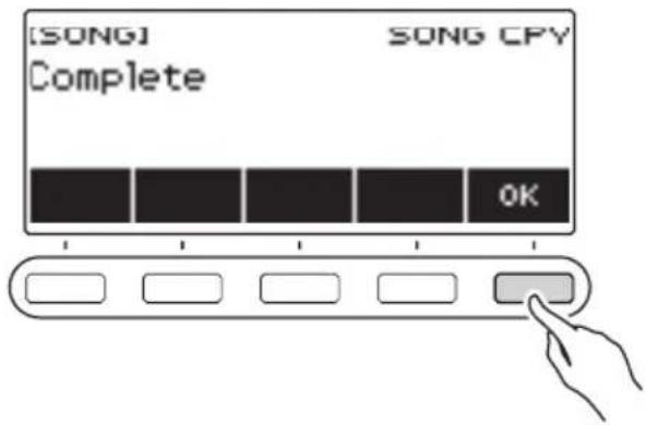 CASIO LKS450 - Quand « Complete » apparaît sur l'affichage, appuyez sur OK. - 1