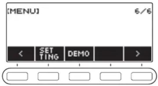 CASIO LKS450 - Utilisez < et > pour sélectionner le menu à 5 boutons qui comprend SETTING. - 1