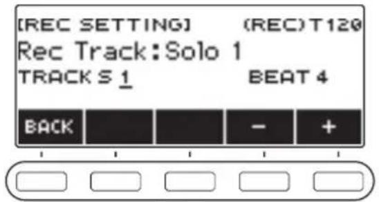 CASIO LKS450 - Tournez le cadran pour sélectionner la piste de destination d'enregistrement. - 1