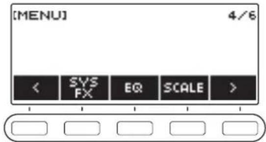 CASIO LKS450 - Utilisez < et > pour sélectionner le menu à 5 boutons qui comprend SYS FX. - 1