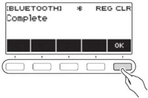 CASIO LKS450 - Quand « Complete » apparaît sur l'affichage, appuyez sur OK. - 1