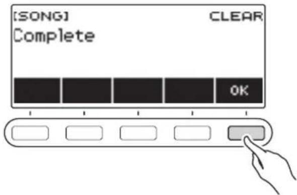 CASIO LKS450 - Quand « Complete » apparaît sur l'affichage, appuyez sur OK. - 1