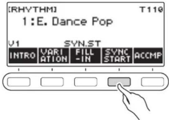 CASIO LKS450 - Appuyez sur SYNC START. - 1