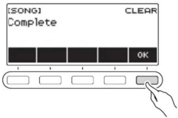 CASIO LKS450 - Quand « Complete » apparaît sur l'affichage, appuyez sur OK. - 1
