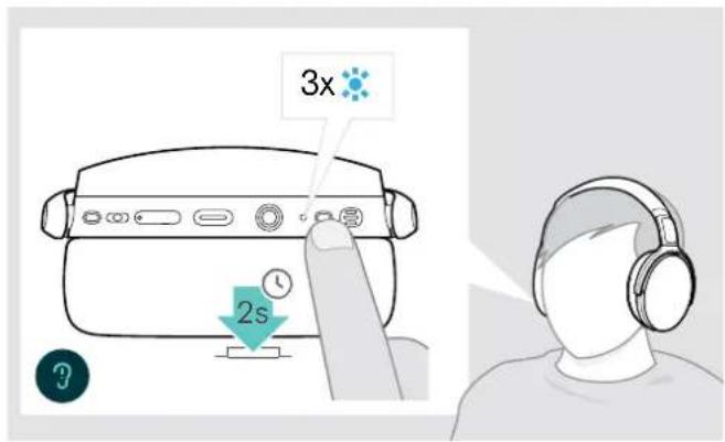 SENNHEISER ADAPT 361 - Mise en marche du micro-casque et le connecter - 1