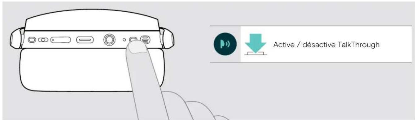SENNHEISER ADAPT 361 - Activation et désactivation de TalkThrough - 2