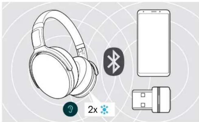 SENNHEISER ADAPT 361 - Mise en marche du micro-casque et le connecter - 2