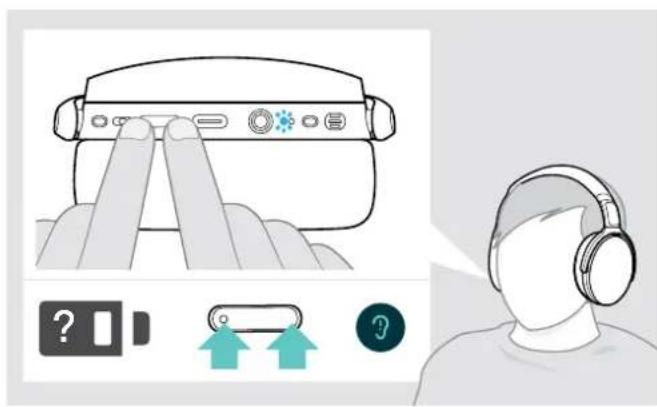 SENNHEISER ADAPT 361 - Verification de l'autonomie restante de la batterie - 2
