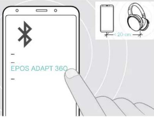 SENNHEISER ADAPT 361 - Appairer le micro-casque à un apparéil mobile via Bluetooth - 4